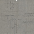 An original 1918 tracing paper drawing of a Woodward size D water wheel governor installation.