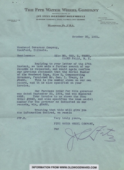 Fitz Water Wheel Company letter, circa 1931..jpg