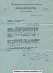 Fitz Water Wheel Company letter, circa 1931.