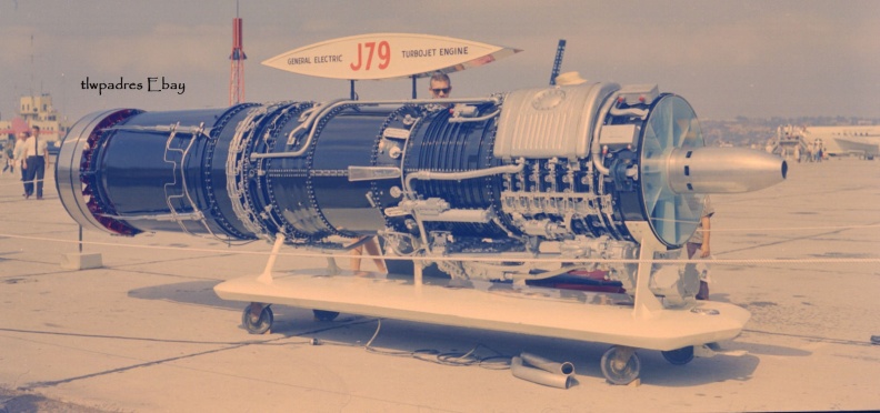 A vintage GE J79 series jet engine with Woodward's type 1307 MEC.