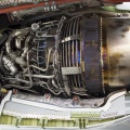 A CFM International CFM56-7 jet engine fitted to a Boeing aircraft.