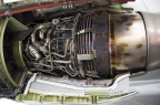A CFM International CFM56-7 jet engine fitted to a Boeing aircraft.