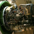 Series CFM56-3 jet engine with a Woodward MEC fuel control(silver can part in the center of the photo).