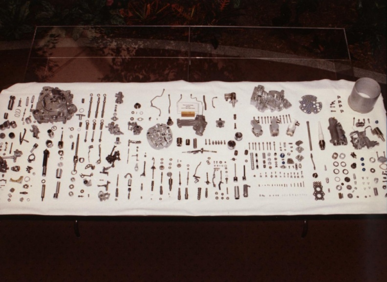  Disassembled parts for a Woodward fuel control for the GE F110 series jet engine.