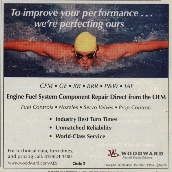Woodward ad in Aviation Week magazine.