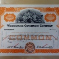 Common Stock signed by Elmer E. Woodward, circa 1930's.