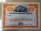 Common Stock signed by Elmer E. Woodward, circa 1930's.