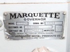 The Marquette Metal Products Company's diesel engine fuel control name plate.