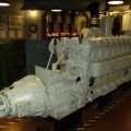 An EMD diesel engine with a Marquette governor on display at the Maritime Museum in Door County, Wisconsin.