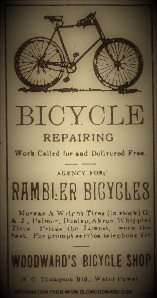 1894 advertisement from Amos Woodward's shop.