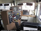 View looking at the controls in modern EMD locomotive.