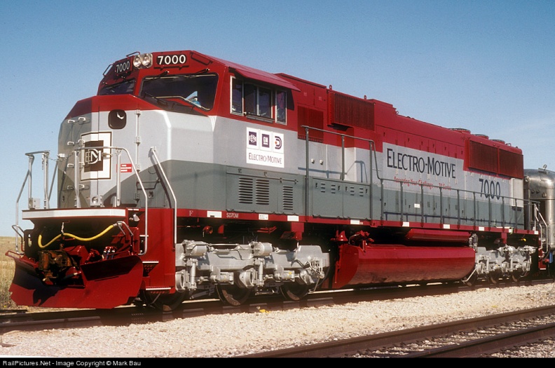 An EMD SD70M diesel-electric locomotive demo unit with the new Woodward CLC system.