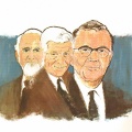 A history painting of Amos, Elmer and Erl.