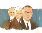A history painting of Amos, Elmer and Erl.