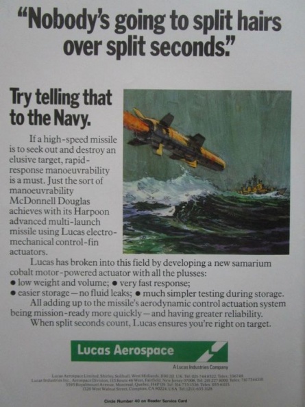 Lucas Aerospace advertisement.