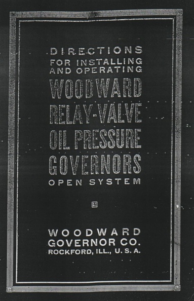 RELAY-VALVE OIL PRESSURE GOVERNOR MANUAL FROM 1912.