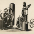 Woodward factory photo of their new oil-pressure governor for turbine water wheels, circa 1914.