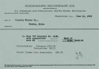 Woodward shop order for a size D governor serial number 4180, circa 1919.