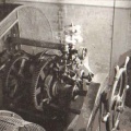 A Woodward Governor Company's size F horizontal water wheel governor in operaion.