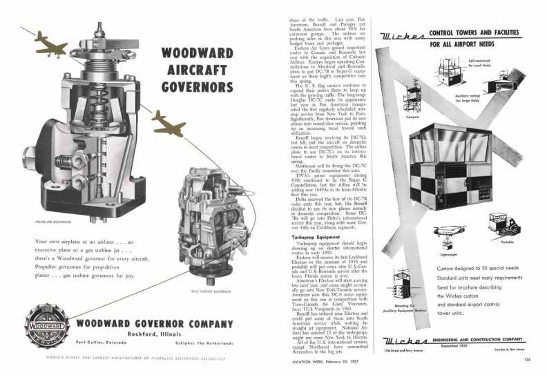 Another vintage Woodward advertisement from Aviation Week, circa 1957.