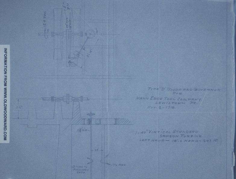 BLUEPRINT ON TRACING PAPER FROM 1918.