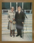 Dorothy and Irl Martin at the Woodward Governor Company front steps.