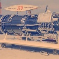 The General Electric Company's J79 jet engine on display.