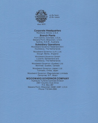 WOODWARD LOCATIONS IN 1986.