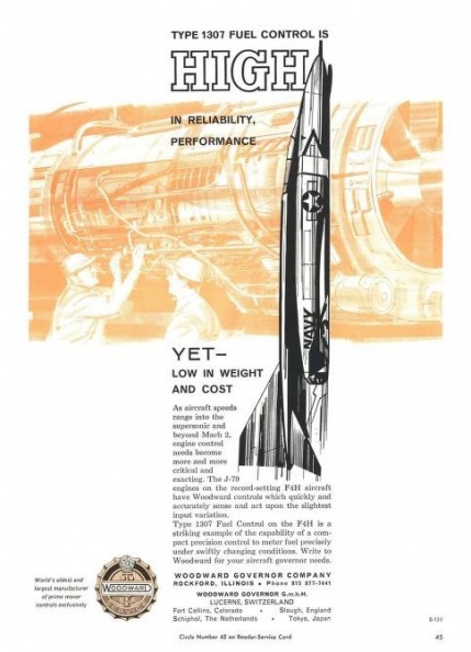 Woodward's first large gas turbine(1307 series) fuel control advertisent from 1959.