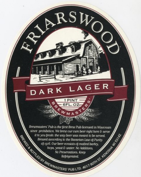 Dark lager beer label.