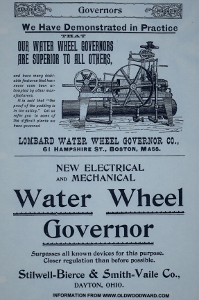 WATER WHEEL GOVERNOR HISTORY.