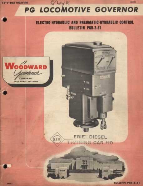The new Woodward type PG diesel engine governor, circa 1951.