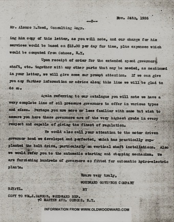 Page 3.  Woodward letter to Mr. Reed.  11-24-1926.