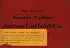 THE JAMES LEFFEL & COMPANY PAMPHLET K.