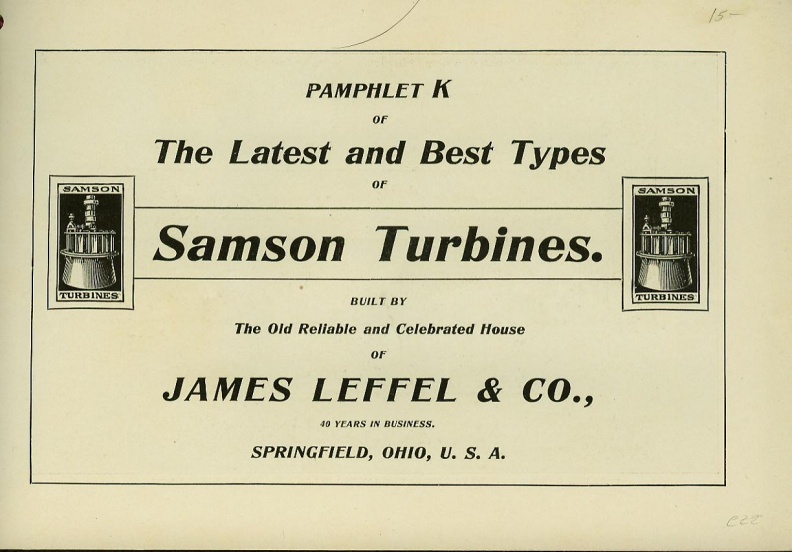 SAMSON TURBINE CATALOGUE. OldWoodward History Gallery
