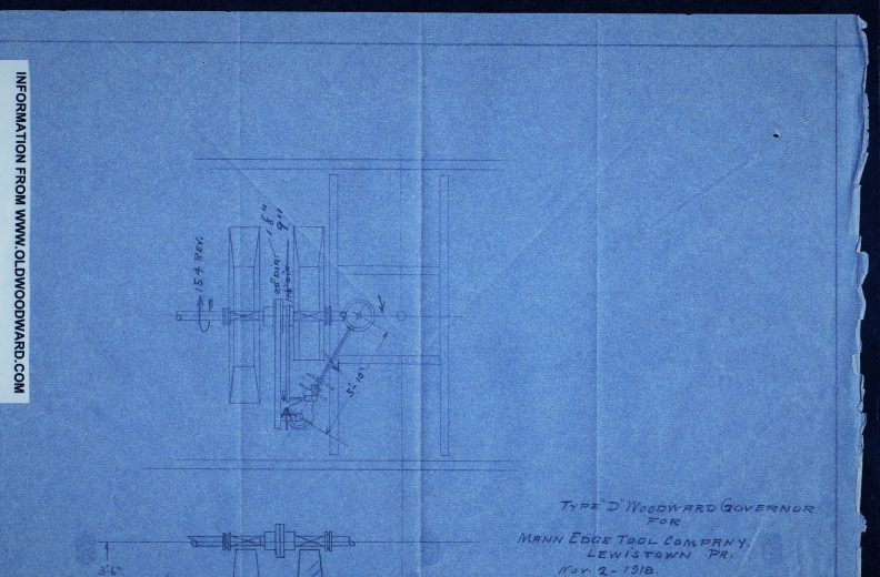 Woodward blueprint for Man Edge Tool Company, circa 1918.