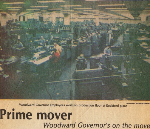 Woodward Aircraft Controls factory in Rockford, Illinois, circa 1981.