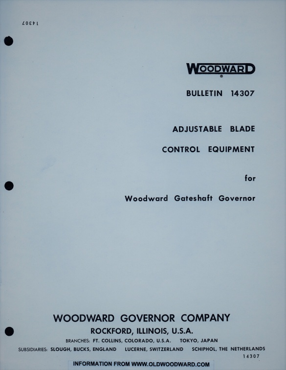 Woodward Bulletin 14307.