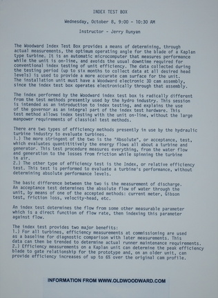Jerry Runyan speech on Index Test Box theory.