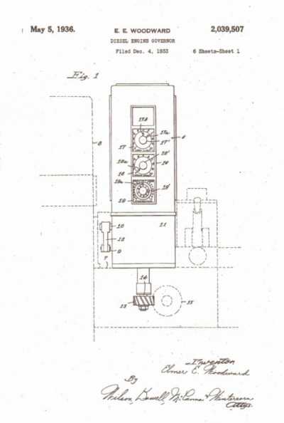 Elmer E. Woodward diesel engine patent number 2,039,507, circa 1933.