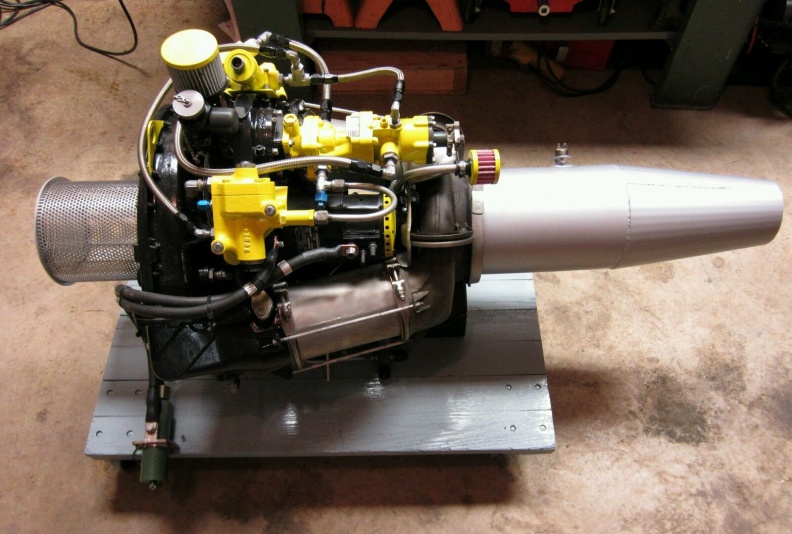 A Boeing series 50 gas turbine engine.