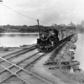 Madison Wisconsin Railroad tracks in lake Monona in the 1930's(MX tower).