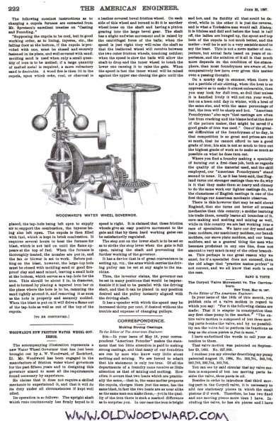 Woodward's new friction water wheel governor, circa 1887.