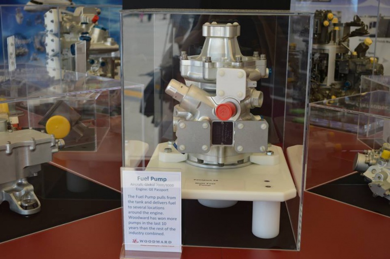 A Woodward jet engine fuel pump on display. OldWoodward History Gallery