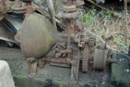 A Woodward compensating type C water wheel governor for a saw mill now abandoned in 2015.