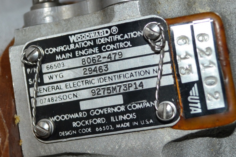 A vintage Woodward jet engine fuel control for the CFM56-3 engine.