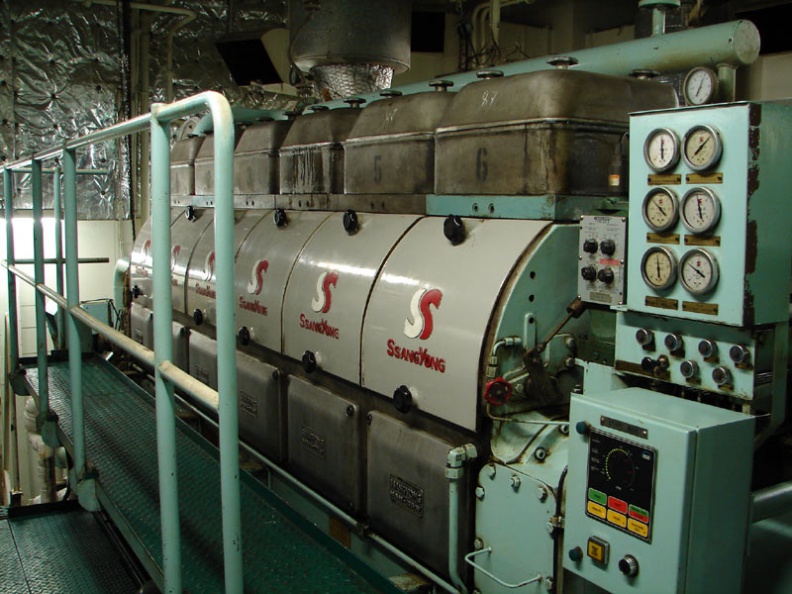 A Woodward UG8 series governor on a diesel engine generator on an oil tanker ship.