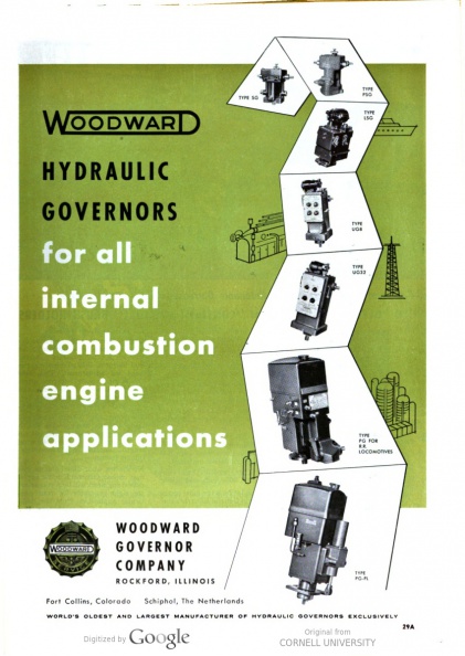 WOODWARD HYDRAULIC GOVERNORS ADVERTISEMENT.