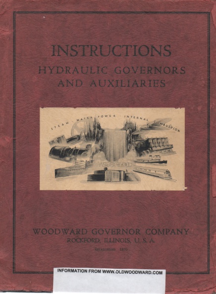 Instructions for Woodward Hydraulic Governors, circa 1942.