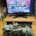 Lucas Aerospace Company's jet engine fuel control cutaway display unit for the Rolls Royce SPEY 511 series engine.